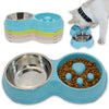 Stainless Steel Slow Feed Dog Bowl